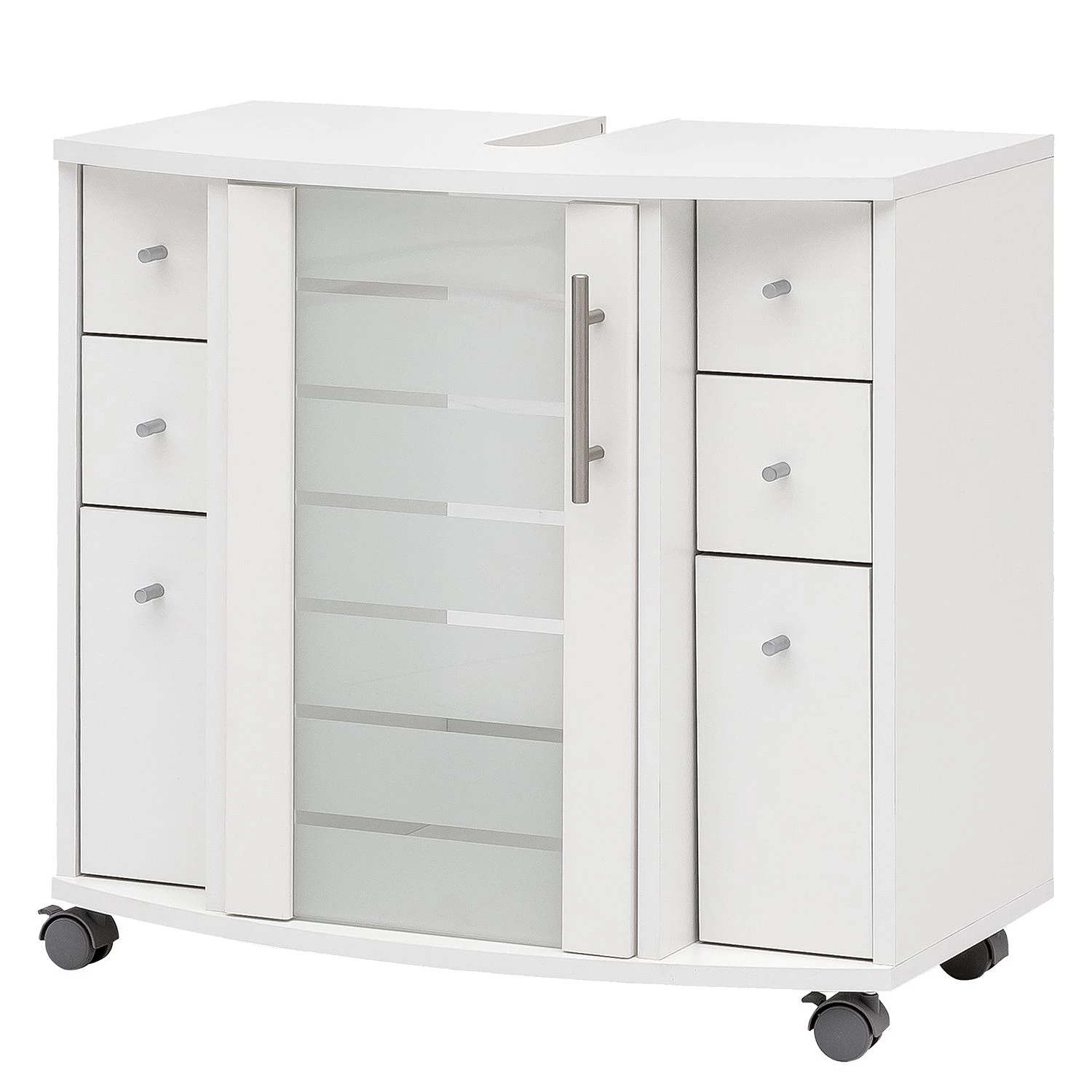 Schildmeyer Meuble sous lavabo Niko II - verre - Blanc 3 Schildmeyer Meuble sous lavabo Niko II - verre - Blanc