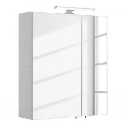 Pelipal Armoire de toilette Quickset 936 I - - Éclairage inclus - Imitation chêne blanc / Chrome