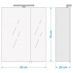 Pelipal Armoire de toilette Quickset 936 I - - Éclairage inclus - Imitation chêne blanc / Chrome -Meubles de salle de bain Soldes 2022 1000175292 211014 084257000530 SKETCH DETAILS P000000001000175292 sketch