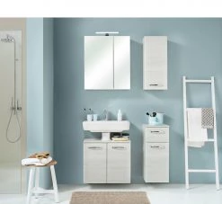 Pelipal Salle de bain Quickset 936 I (4 élém.) - - Éclairage inclus - Imitation chêne blanc / Chrome