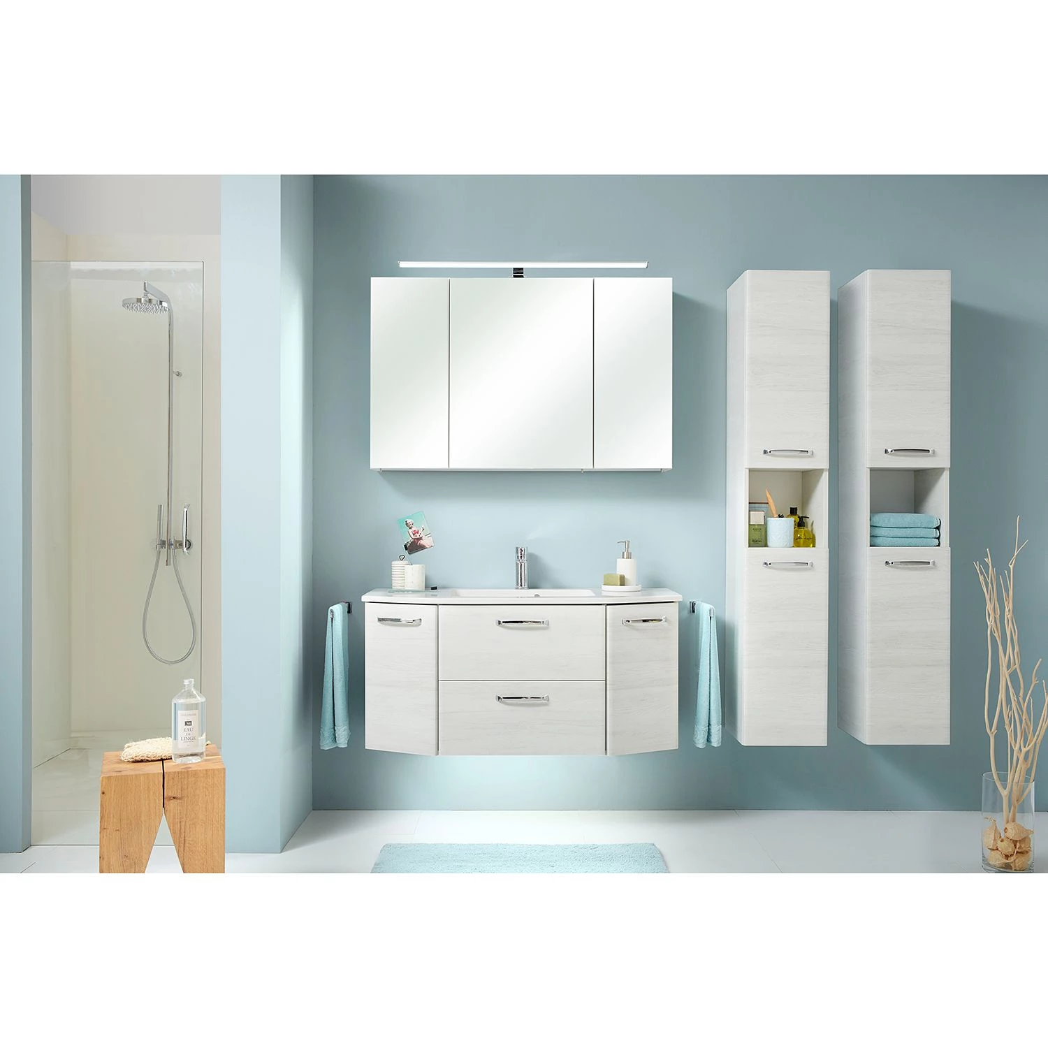 Pelipal Meuble avec vasque Quickset 936 I - Imitation chêne blanc / Chrome 4 Pelipal Meuble avec vasque Quickset 936 I - Imitation chêne blanc / Chrome – Image 2