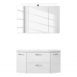 Pelipal Salle de bain Quickset 936 II (2 élém.) - - Éclairage inclus - Imitation chêne blanc / Chrome -Meubles de salle de bain Soldes 2022 1000175307 190618 11190200040 GALLERYIMAGES P000000001000175307