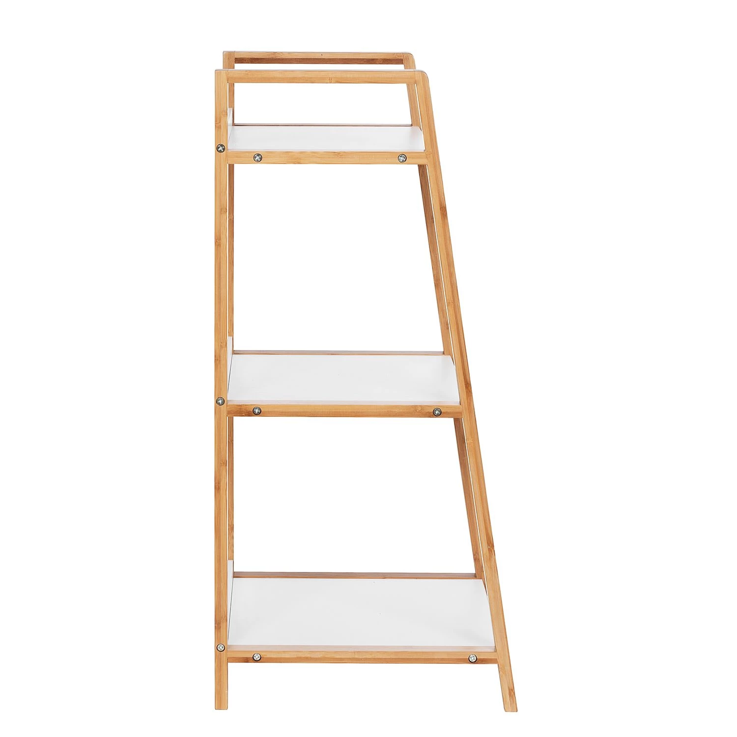 WENKO Étagère Finja I - Partiellement en bambou massif - Blanc / Bambou - Hauteur : 76 cm 8 WENKO Étagère Finja I - Partiellement en bambou massif - Blanc / Bambou - Hauteur : 76 cm – Image 6