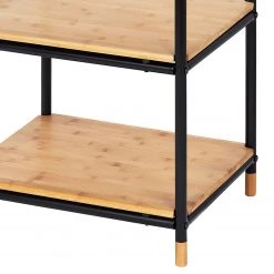 WENKO Étagère Loft - Acier inoxydable / Bambou massif - Noir / Bambou - Hauteur : 69 cm -Meubles de salle de bain Soldes 2022 1000176889 190627 16584100092 GALLERYIMAGES P000000001000176889