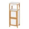 WENKO Étagère Finja II - Partiellement en bambou massif - Blanc / Bambou -Meubles de salle de bain Soldes 2022 1000176891 190627 16584100100 IMAGE P000000001000176891