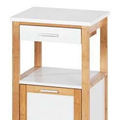 WENKO Étagère Finja II - Partiellement en bambou massif - Blanc / Bambou -Meubles de salle de bain Soldes 2022 1000176891 190627 16584100106 GALLERYIMAGES P000000001000176891