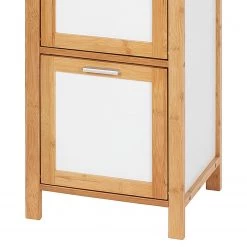 WENKO Étagère Finja II - Partiellement en bambou massif - Blanc / Bambou -Meubles de salle de bain Soldes 2022 1000176891 190627 16584100108 GALLERYIMAGES P000000001000176891