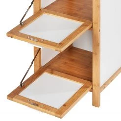 WENKO Étagère Finja II - Partiellement en bambou massif - Blanc / Bambou -Meubles de salle de bain Soldes 2022 1000176891 190627 16584100109 GALLERYIMAGES P000000001000176891