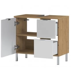 Germania Salle de bain Mauresa III (2 éléments) - Blanc / Imitation chêne Grandson -Meubles de salle de bain Soldes 2022 1000180818 190718 10020700075 DETAILS P000000001000180818