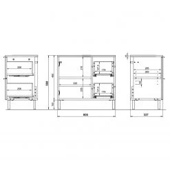Germania Salle de bain Mauresa III (2 éléments) - Blanc / Imitation chêne Grandson -Meubles de salle de bain Soldes 2022 1000180818 190718 10020700077 DETAILS P000000001000180818