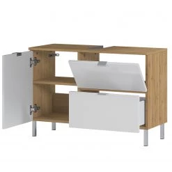 Germania Salle de bain Mauresa II (2 éléments) - Avec éclairage - Blanc / Imitation chêne Grandson -Meubles de salle de bain Soldes 2022 1000180819 190718 10020700084 DETAILS P000000001000180819