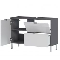 Germania Salle de bain Mauresa I (4 éléments) - Avec éclairage - Blanc / Graphite -Meubles de salle de bain Soldes 2022 1000180821 190718 10020800104 DETAILS P000000001000180821