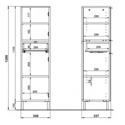 Germania Salle de bain Mauresa I (4 éléments) - Avec éclairage - Blanc / Graphite -Meubles de salle de bain Soldes 2022 1000180821 190718 10020800114 DETAILS P000000001000180821