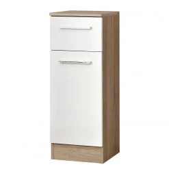 Pelipal Meuble bas Quickset 380 I - Blanc brillant / Imitation chêne Sanremo Terra