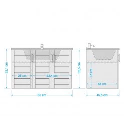 Schildmeyer Meuble avec vasque Niko - Anthracite -Meubles de salle de bain Soldes 2022 1000191373 191023 16395300003 SKETCH DETAILS P000000001000191373 sketch
