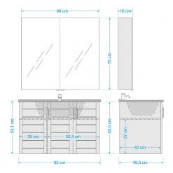 Schildmeyer Salle de bain Niko (3 éléments) - Éclairage inclus - Blanc 15 Schildmeyer Salle de bain Niko (3 éléments) - Éclairage inclus - Blanc -Meubles de salle de bain Soldes 2022 1000191374 191023 16395300004 SKETCH DETAILS P000000001000191374 sketch