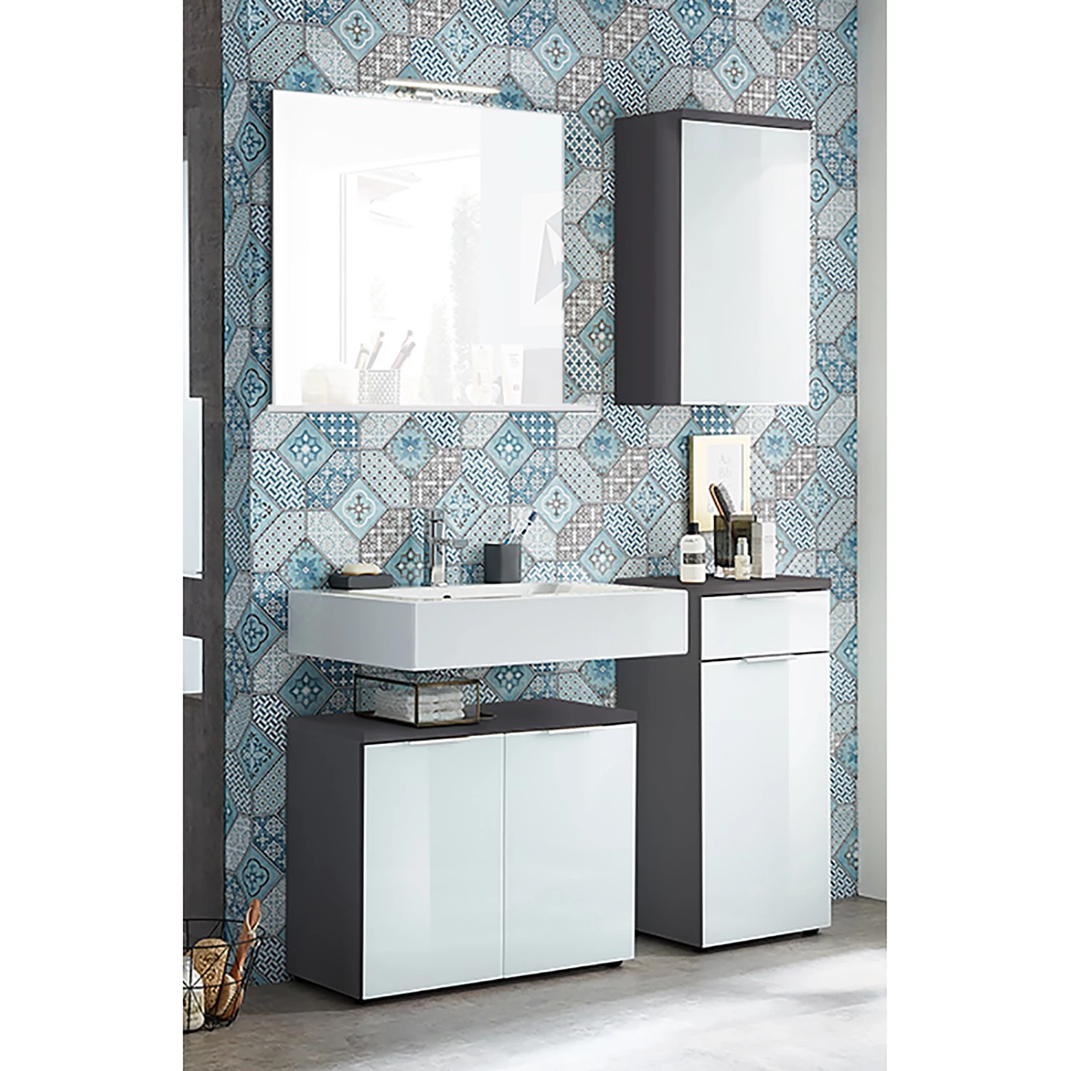 Germania Salle de bain Pescara IX (3 éléments) - Verre - Graphite 3 Germania Salle de bain Pescara IX (3 éléments) - Verre - Graphite