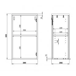 Germania Salle de bain Pescara VI (5 éléments) - Verre - Graphite -Meubles de salle de bain Soldes 2022 1000191991 191107 09520300088 SKETCH DETAILS P000000001000191991 sketch