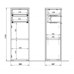 Germania Salle de bain Pescara VI (5 éléments) - Verre - Graphite -Meubles de salle de bain Soldes 2022 1000191991 191107 09520300090 SKETCH DETAILS P000000001000191991 sketch