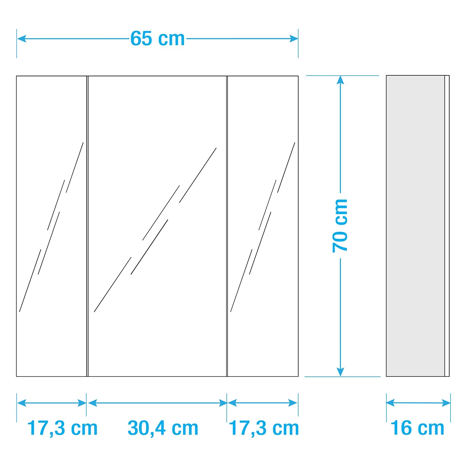 Pelipal Armoire de toilette Tiberio - Avec éclairage intégré - Gris mat - Largeur : 65 cm 11 Pelipal Armoire de toilette Tiberio - Avec éclairage intégré - Gris mat - Largeur : 65 cm – Image 9