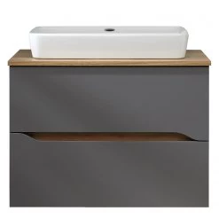 Pelipal Salle de bain Tiberio VII (3 éléments) - Avec éclairage - Gris quartz mat / Imitation chêne Riviera -Meubles de salle de bain Soldes 2022 1000194080 200114 08540400015 DETAILS P000000001000194080