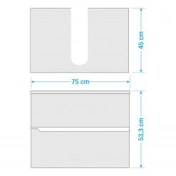 Pelipal Meuble avec vasque Tiberio II - Gris mat -Meubles de salle de bain Soldes 2022 1000194085 191115 13255700119 SKETCH DETAILS P000000001000194085 sketch