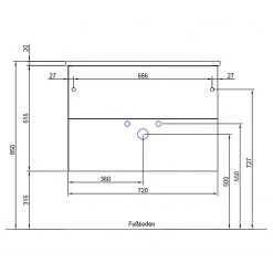 Pelipal Salle de bain Tiberio IV (3 éléments) - Avec éclairage - Gris quartz mat / Imitation chêne Riviera -Meubles de salle de bain Soldes 2022 1000194087 201204 11103100003 SKETCH DETAILS P000000001000194087 sketch