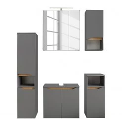 Pelipal Salle de bain Tiberio II (5 éléments) - Avec éclairage - Gris quartz mat / Imitation chêne Riviera -Meubles de salle de bain Soldes 2022 1000194088 200310 11510800005 DETAILS P000000001000194088
