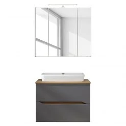 Pelipal Salle de bain Tiberio VI (2 éléments) - Avec éclairage - Gris quartz mat / Imitation chêne Riviera -Meubles de salle de bain Soldes 2022 1000194090 200114 08540500020 DETAILS P000000001000194090