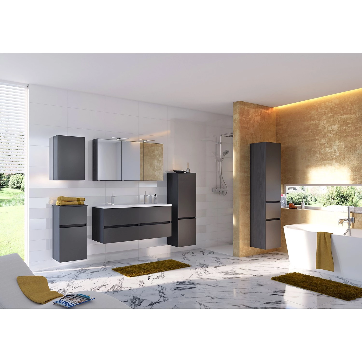 Giessbach Meuble haut Tira - Gris mat 5 Giessbach Meuble haut Tira - Gris mat – Image 3