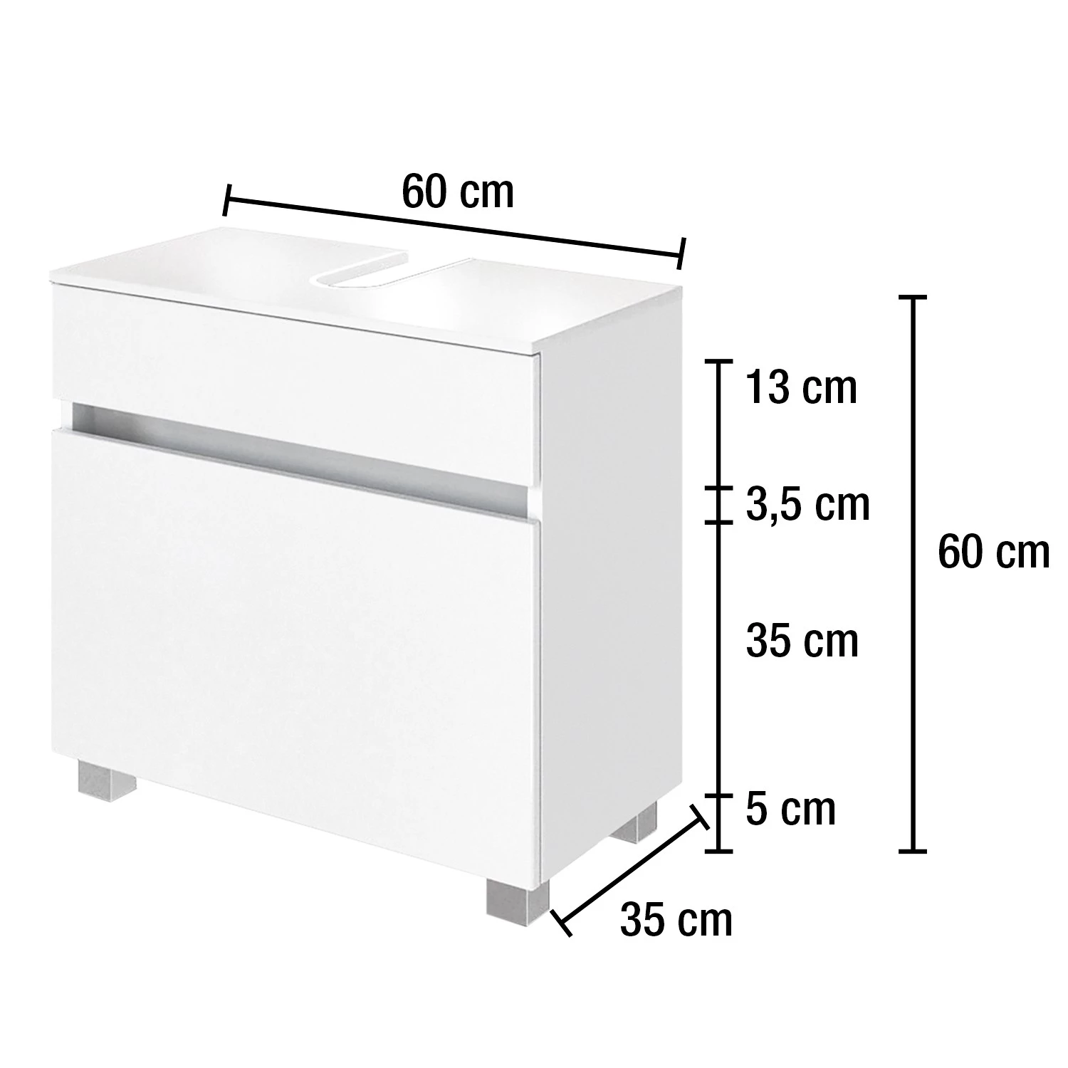 Giessbach Meuble sous lavabo Tira - Blanc mat 7 Giessbach Meuble sous lavabo Tira - Blanc mat – Image 5