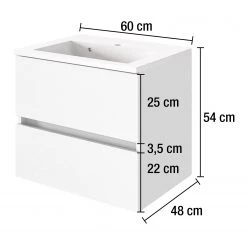 Giessbach Meuble avec vasque Tira - Blanc mat - Largeur : 60 cm -Meubles de salle de bain Soldes 2022 1000195884 191122 11370600121 SKETCH DETAILS P000000001000195884 sketch