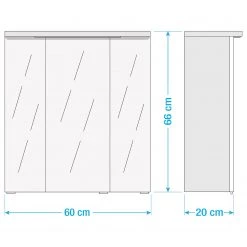 Giessbach Armoire de toilette Zeehan II - Avec éclairage - Imitation chêne wotan - Largeur : 60 cm -Meubles de salle de bain Soldes 2022 1000199514 211014 165805000547 SKETCH DETAILS P000000001000199514 sketch