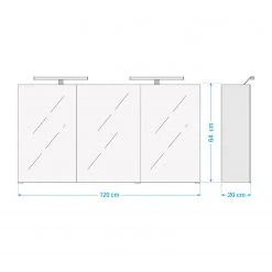 Giessbach Armoire de toilette Zeehan III - Avec éclairage - Blanc -Meubles de salle de bain Soldes 2022 1000199524 211005 12532300636 SKETCH DETAILS P000000001000199524 sketch