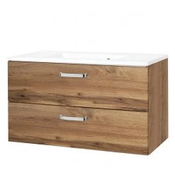 Giessbach Meuble avec vasque Zeehan I - Imitation chêne wotan - Largeur : 90 cm