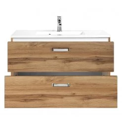 Giessbach Meuble avec vasque Zeehan I - Imitation chêne wotan - Largeur : 90 cm -Meubles de salle de bain Soldes 2022 1000199546 200103 13364900096 DETAILS P000000001000199546