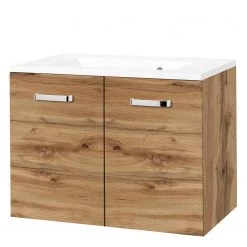 Giessbach Meuble avec vasque Zeehan II - Imitation chêne wotan - Largeur : 70 cm