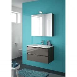 Allibert Meuble avec vasque Alma - Gris - Largeur : 80 cm -Meubles de salle de bain Soldes 2022 1000200090 200102 14471900002 MOOD DETAILS P000000001000200090 mood