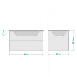 Allibert Meuble avec vasque Alma - Gris - Largeur : 80 cm -Meubles de salle de bain Soldes 2022 1000200090 200102 14471900004 SKETCH DETAILS P000000001000200090 sketch