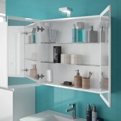 Allibert Salle de bain Alma II (3 éléments) - Avec éclairage - Blanc - Largeur : 120 cm -Meubles de salle de bain Soldes 2022 1000200096 200102 14472400035 MOOD DETAILS P000000001000200096 mood