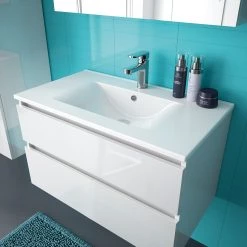 Allibert Salle de bain Alma II (3 éléments) - Avec éclairage - Blanc - Largeur : 120 cm -Meubles de salle de bain Soldes 2022 1000200096 200102 14472500039 DETAILS P000000001000200096