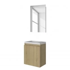 Allibert Salle de bain Porto Pack (2 éléments) - Imitation chêne -Meubles de salle de bain Soldes 2022 1000200121 200107 06140400004 DETAILS P000000001000200121