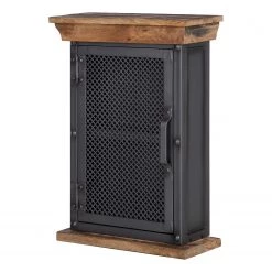 Ars manufacti Meuble haut Hunter - Manguier massif / Métal - Manguier / Gris bleu