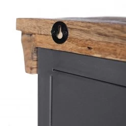 Ars manufacti Meuble haut Hunter - Manguier massif / Métal - Manguier / Gris bleu -Meubles de salle de bain Soldes 2022 1000200138 220407 070 DETAILS P000000001000200138