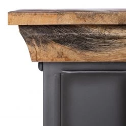 Ars manufacti Meuble haut Hunter - Manguier massif / Métal - Manguier / Gris bleu -Meubles de salle de bain Soldes 2022 1000200138 220407 080 DETAILS P000000001000200138