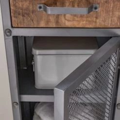 Ars manufacti Armoire colonne Hunter - Manguier massif / Métal - Manguier / Gris bleu -Meubles de salle de bain Soldes 2022 1000200140 210202 11195000012 DETAILS P000000001000200140