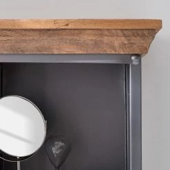 Ars manufacti Armoire colonne Hunter - Manguier massif / Métal - Manguier / Gris bleu -Meubles de salle de bain Soldes 2022 1000200140 210202 11195200013 DETAILS P000000001000200140