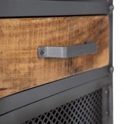 Ars manufacti Armoire colonne Hunter - Manguier massif / Métal - Manguier / Gris bleu -Meubles de salle de bain Soldes 2022 1000200140 220407 060 DETAILS P000000001000200140