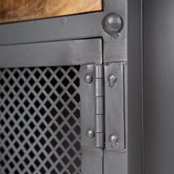 Ars manufacti Armoire colonne Hunter - Manguier massif / Métal - Manguier / Gris bleu -Meubles de salle de bain Soldes 2022 1000200140 220407 080 DETAILS P000000001000200140