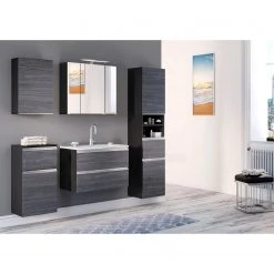 Giessbach Meuble vasque Dante I - <br>Meuble avec vasque en fonte minérale - Argent cendré / Graphite - Largeur : 80 cm -Meubles de salle de bain Soldes 2022 1000201442 200204 17174500291 MOOD DETAILS P000000001000201442 mood